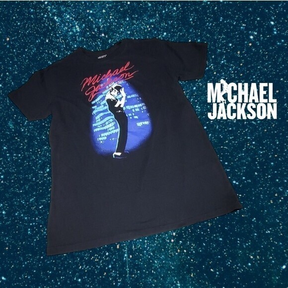 Mighty Fine Michael Jackson Pose Graphic Shirt Black L - Picture 1 of 6
